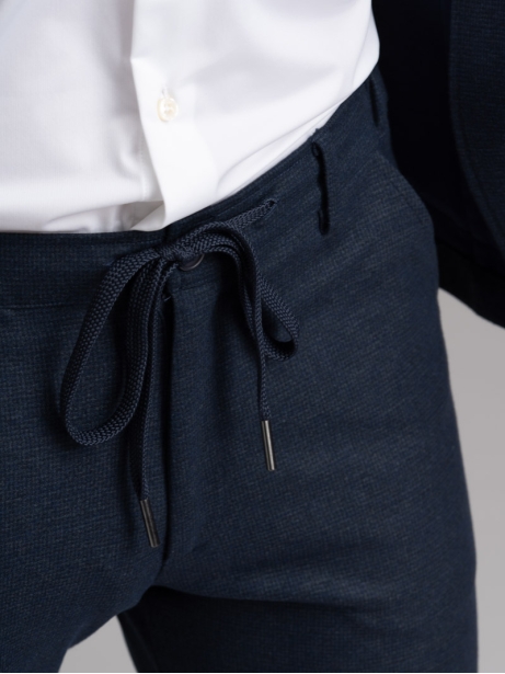 Pantalón azul de punto estampado para hombre 2