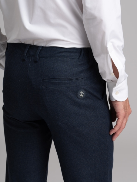 Pantalón azul de punto estampado para hombre