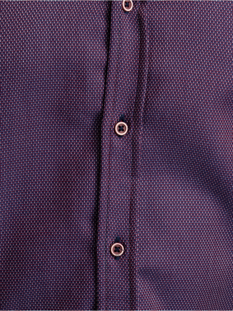 Camisa acorazada de caballero burdeos con cuello abotonado