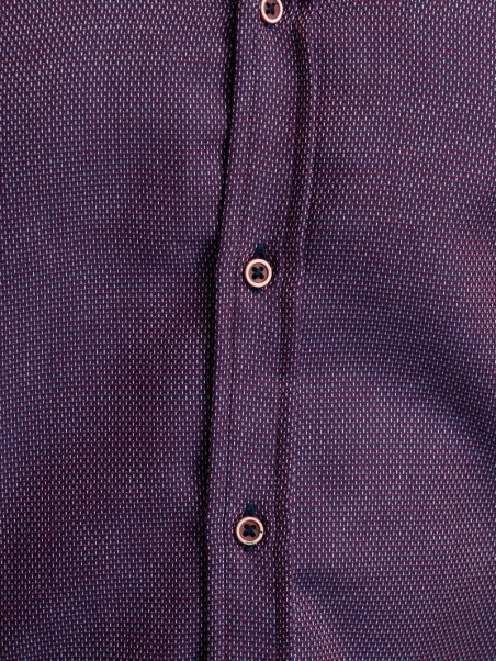 Camisa acorazada de caballero burdeos con cuello abotonado