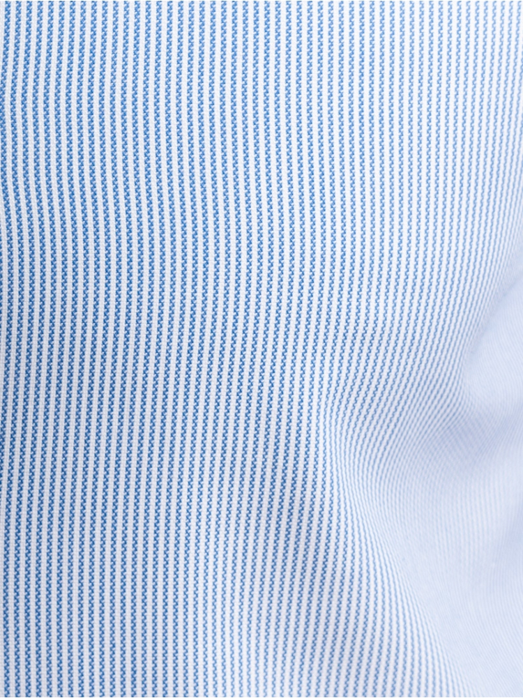 Camisa micro rayas hombre cuello abotonado azul
