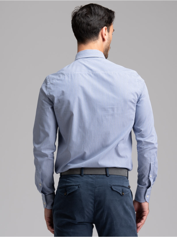 Camicia uomo bastoncino pari pari collo semi francese