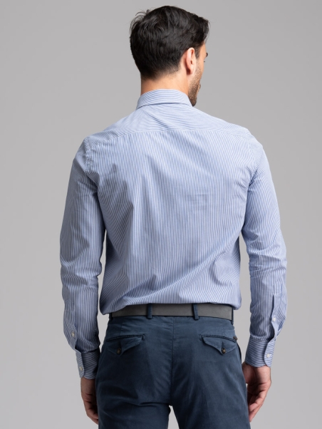 Camicia uomo bastoncino pari pari collo semi francese