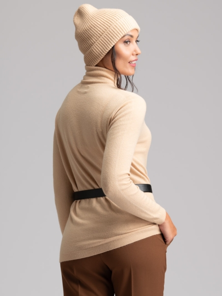 Gorro de punto de canalé para mujer