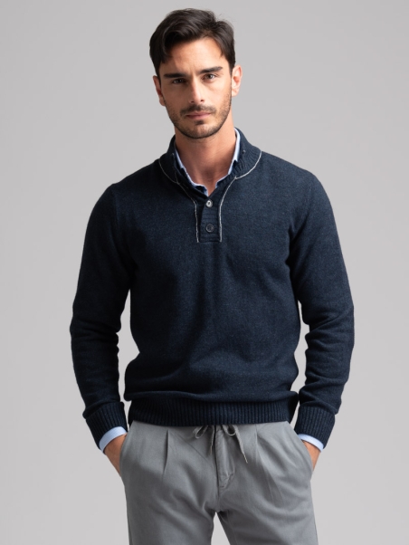 Maglia uomo lupetto misto cashmere