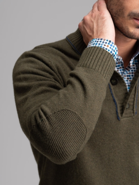Jersey de cuello alto con mezcla de cachemira para hombre