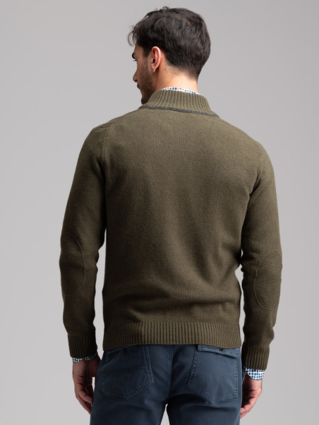 Jersey de cuello alto con mezcla de cachemira para hombre