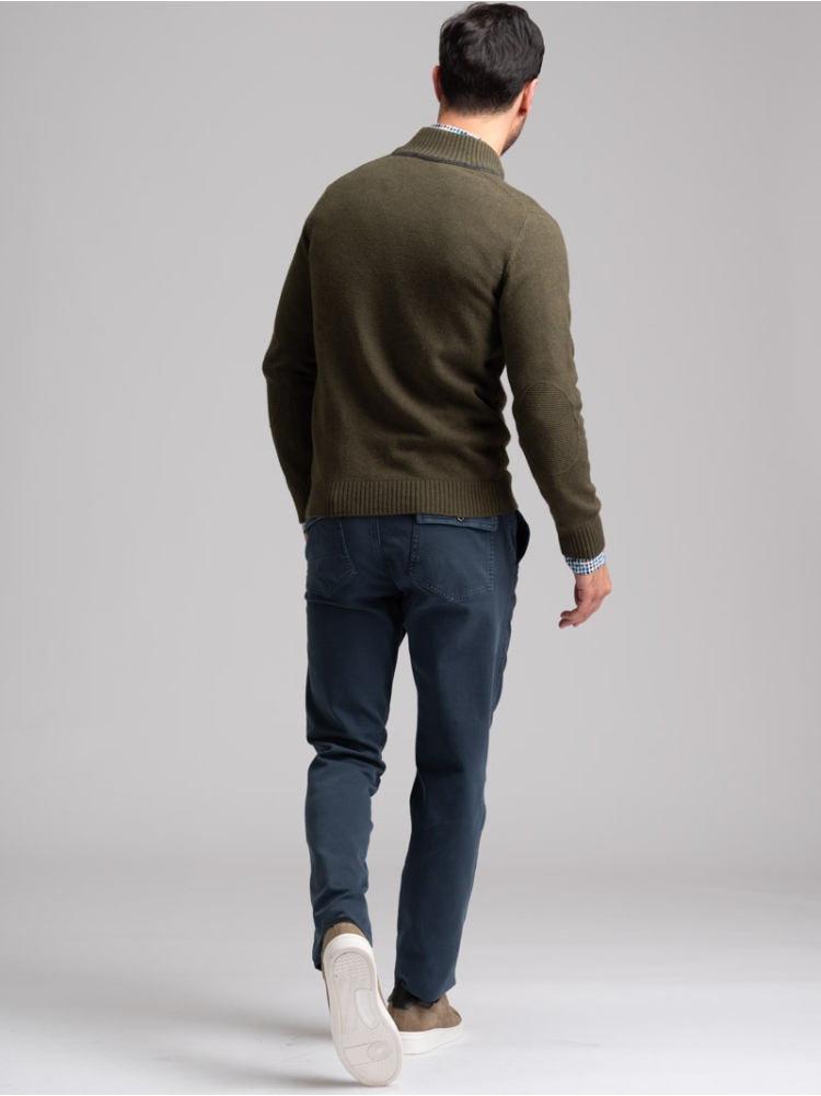 Jersey de cuello alto con mezcla de cachemira para hombre