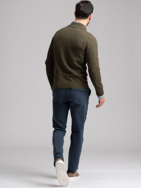 Jersey de cuello alto con mezcla de cachemira para hombre