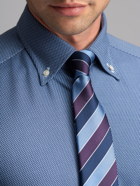 Camicia uomo regular blu e azzurra collo button down