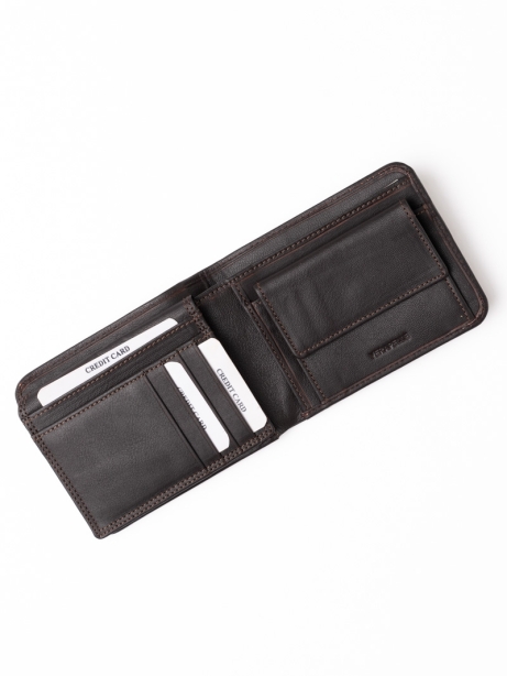 Cartera de hombre con solapa y pespuntes en contraste 2