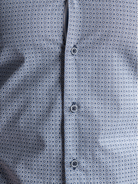 Camicia uomo stampa geometrica con collo button down