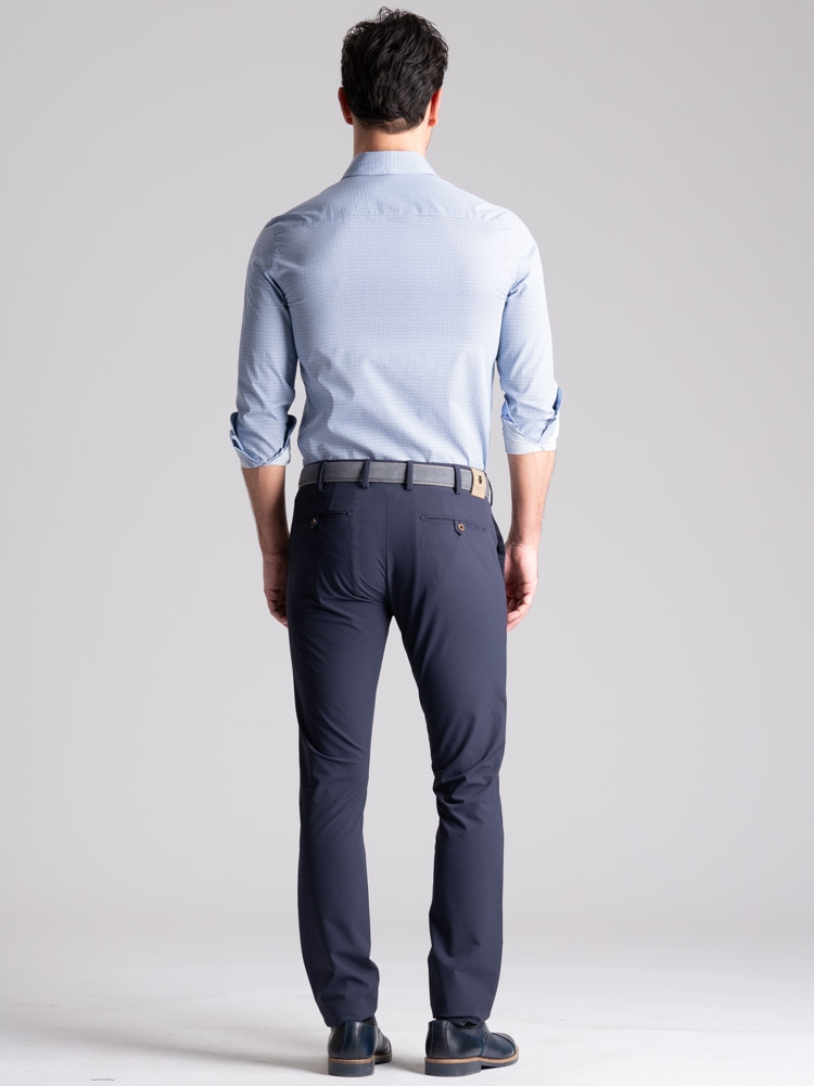 Pantalone uomo chino TECNO effetto crêpe