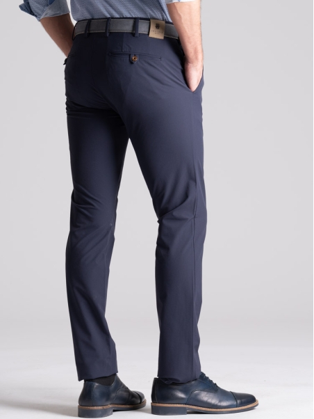 Pantalone uomo chino TECNO effetto crêpe