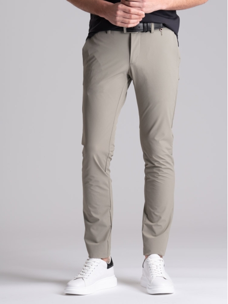 Pantalone uomo chino TECNO effetto crêpe