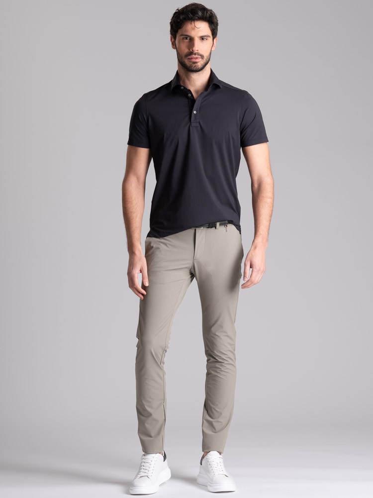 Pantalone uomo chino TECNO effetto crêpe