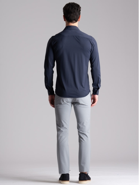 Pantalone uomo chino TECNO effetto crêpe