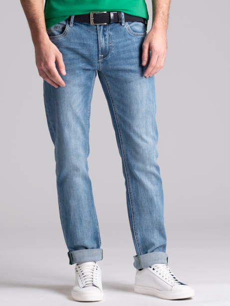 Vaqueros de cinco bolsillos para hombre en denim claro 2