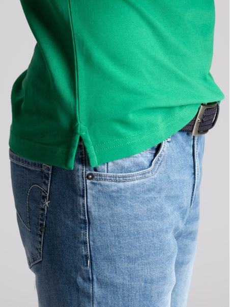 Vaqueros de cinco bolsillos para hombre en denim claro