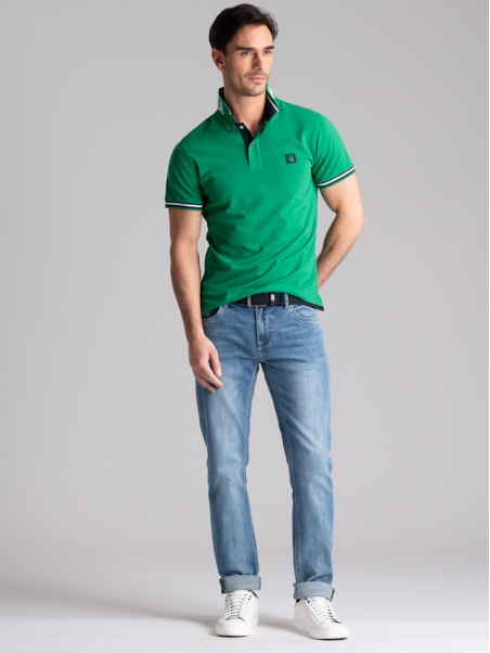Vaqueros de cinco bolsillos para hombre en denim claro