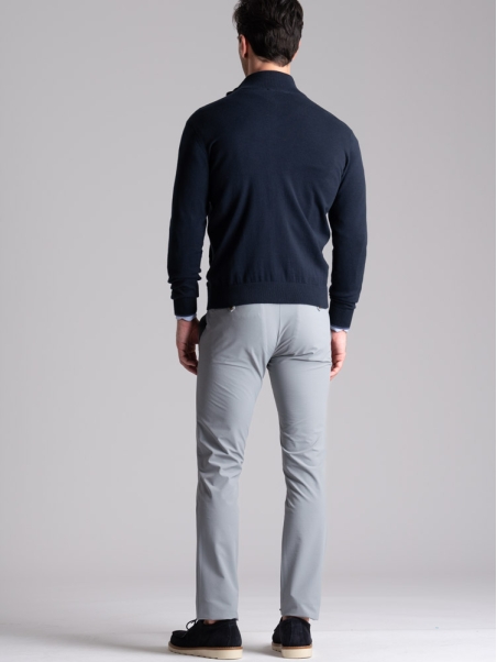 Jersey de hombre con cremallera completa y elaboración de granos de arroz