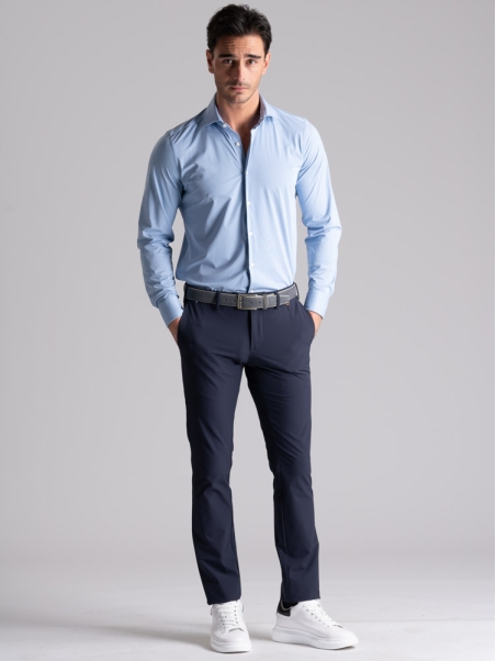 Camisa de hombre TECNO microdot cuello semifrancés
