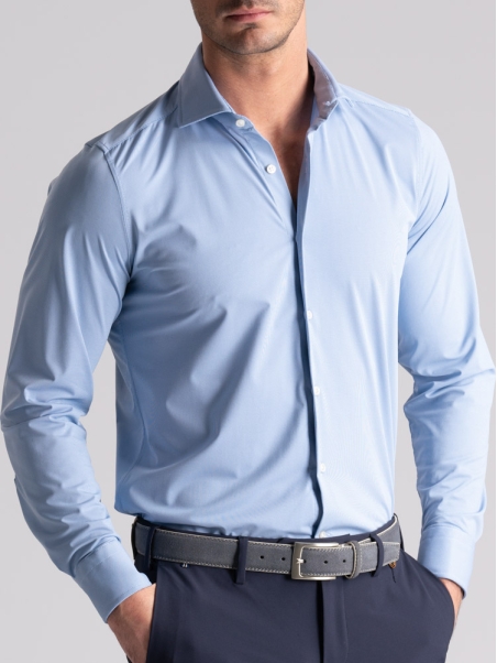 Camisa de hombre TECNO microdot cuello semifrancés