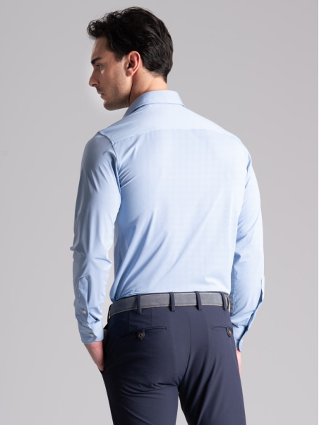 Camisa de hombre TECNO microdot cuello semifrancés