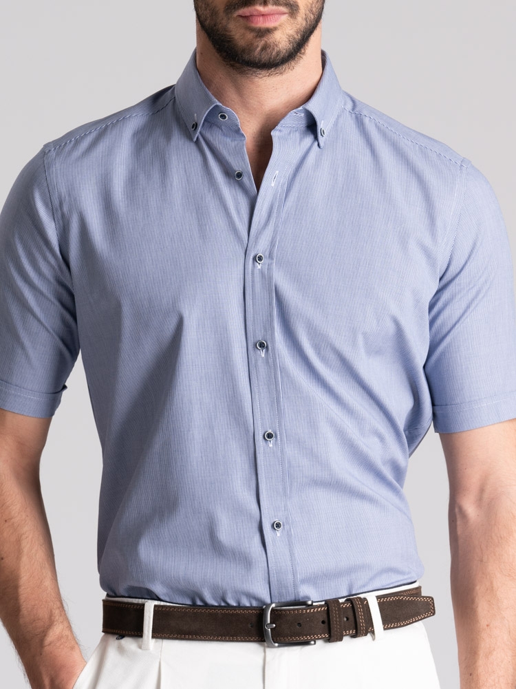 Cinturón masculino de ante con doble costura