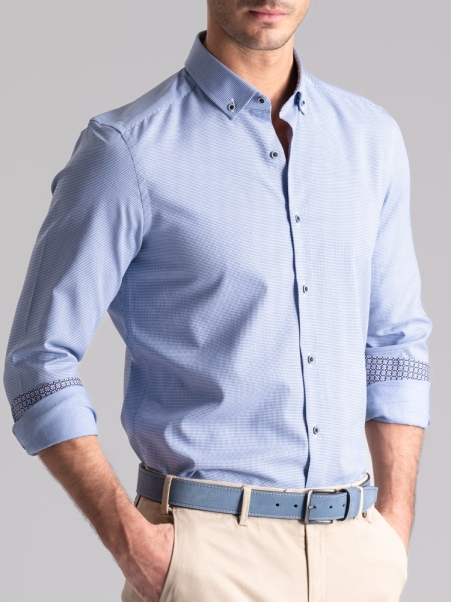 Cinturón masculino de ante con doble costura