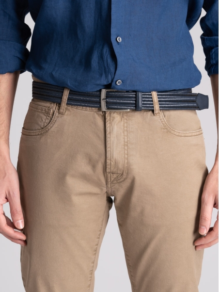 Pantalón de cinco bolsillos para hombre en algodón tricotina viejo