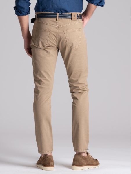 Pantalón de cinco bolsillos para hombre en algodón tricotina viejo