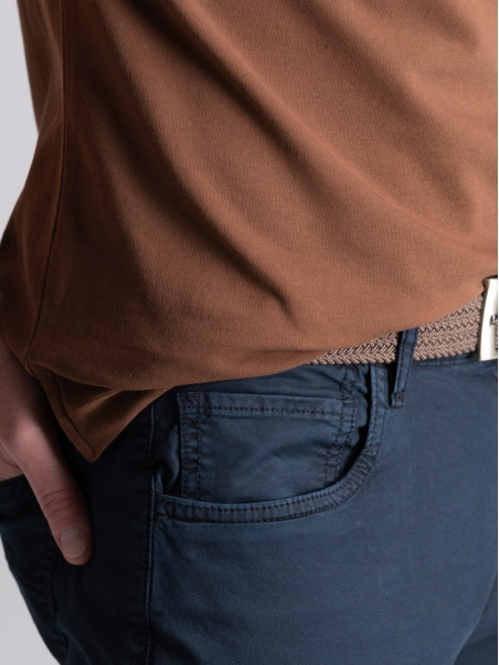 Pantalón de cinco bolsillos para hombre en algodón tricotina viejo