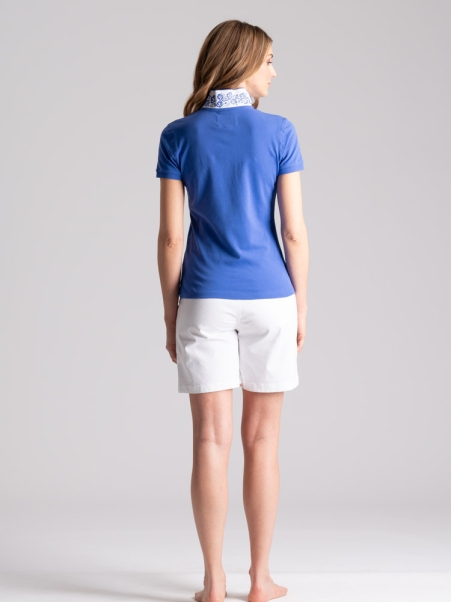 Bermudas de pierna ancha para mujer con doble pliegue