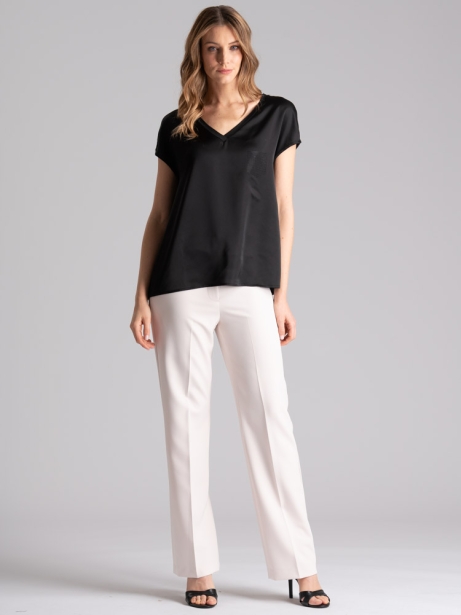 Pantalón recto de mujer con cintura alta