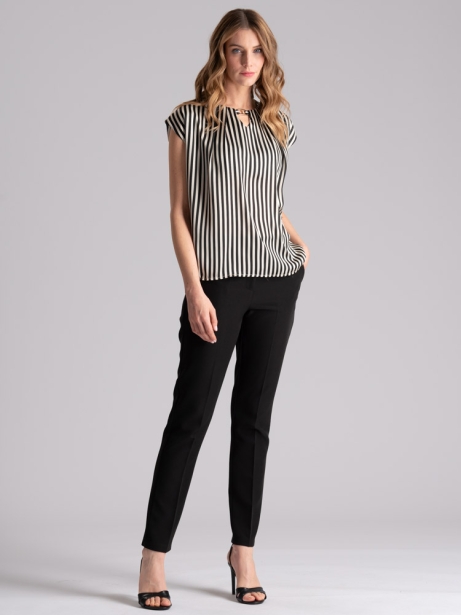 Camiseta sin mangas de rayas para mujer con gancho metálico 2