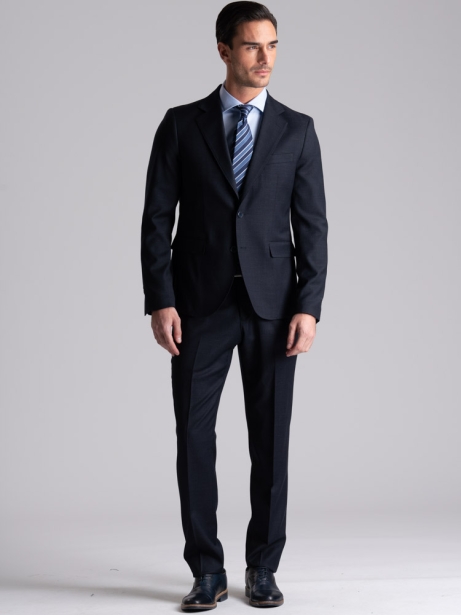 Traje de caballero en lana azul Príncipe de Gales