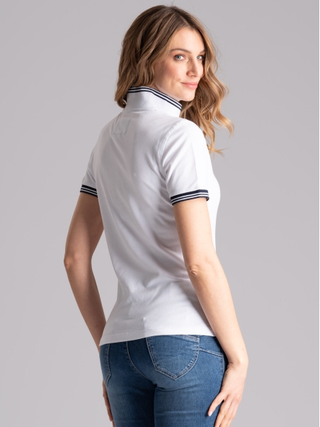 Polo de mujer de media manga con cuello de canalé