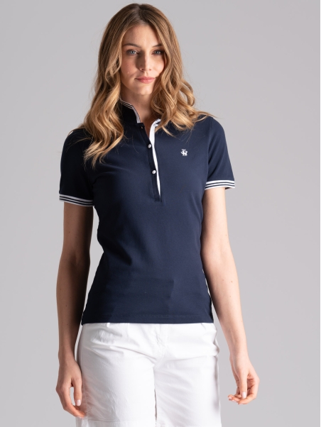 Polo de mujer de media manga con cuello de canalé