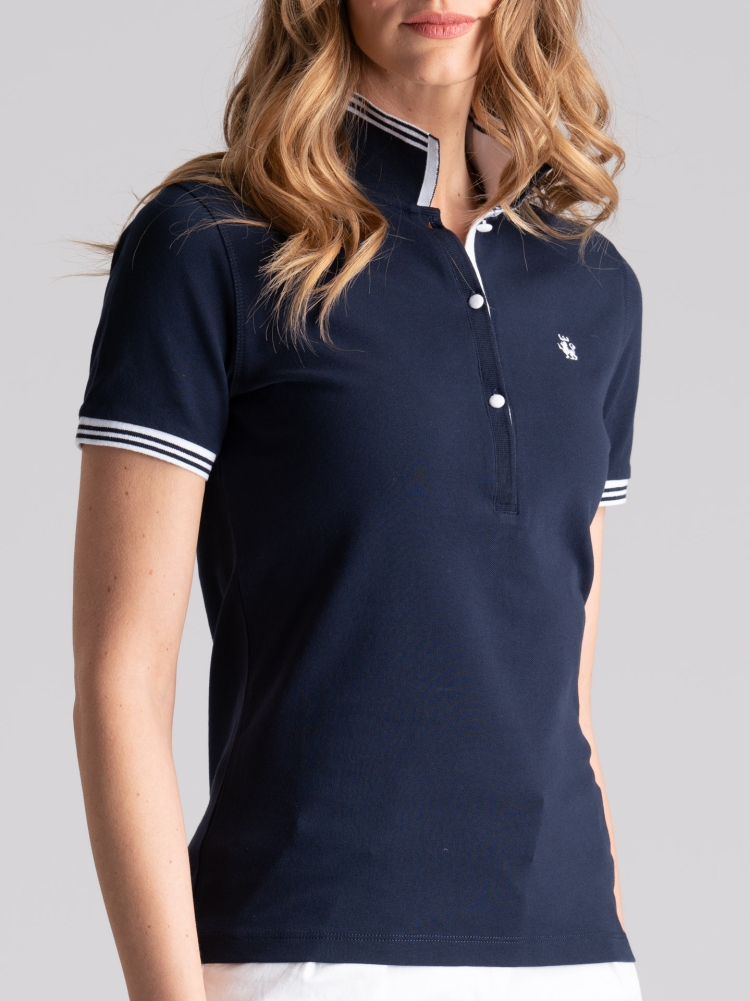Polo de mujer de media manga con cuello de canalé