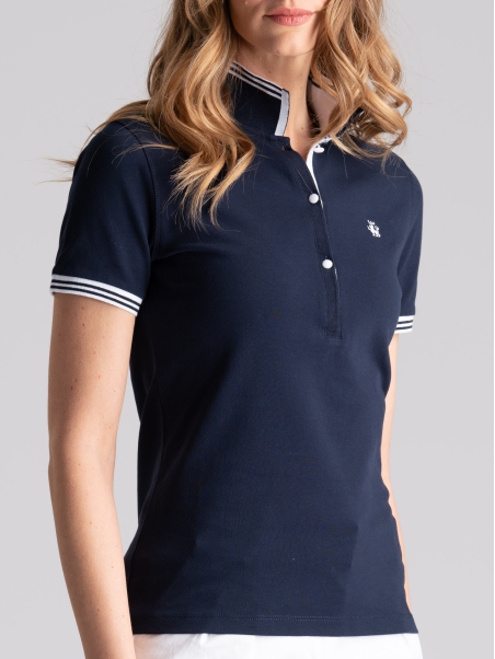 Polo de mujer de media manga con cuello de canalé