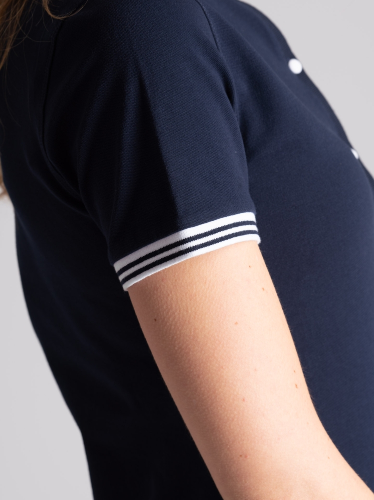 Polo de mujer de media manga con cuello de canalé