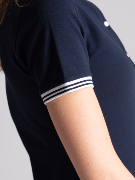 Polo de mujer de media manga con cuello de canalé