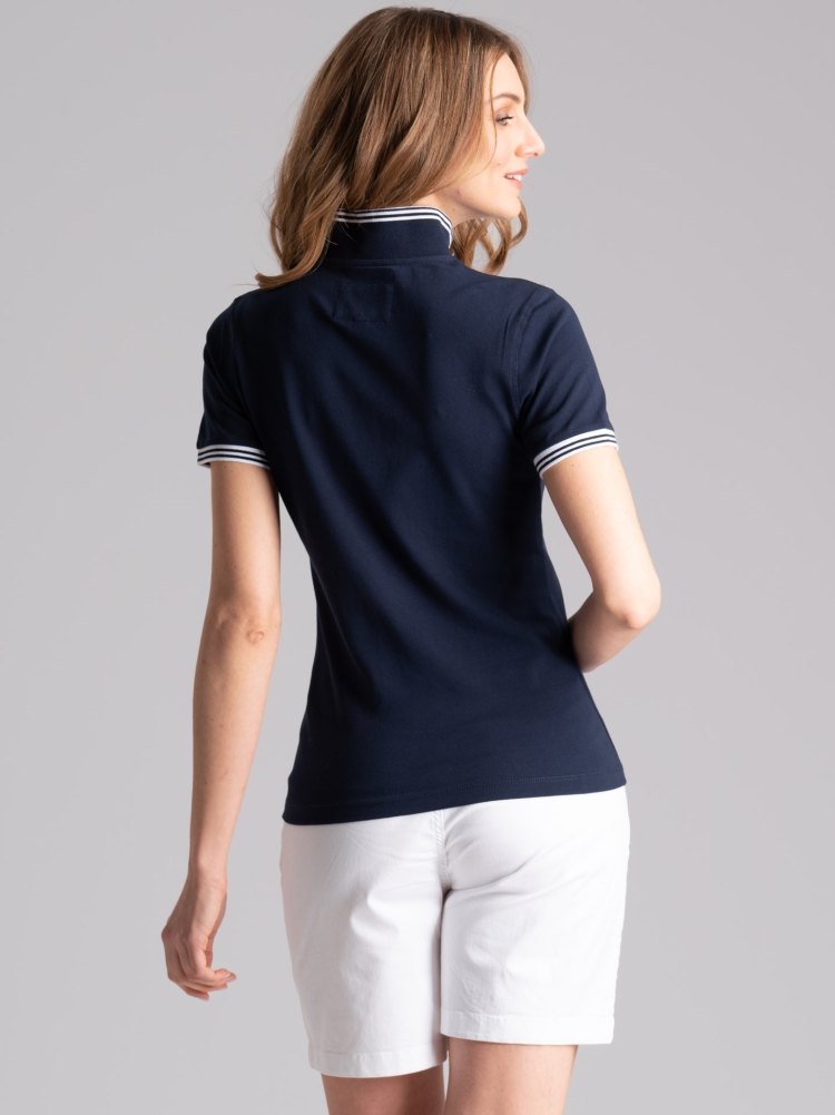 Polo de mujer de media manga con cuello de canalé
