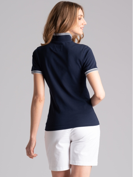 Polo de mujer de media manga con cuello de canalé