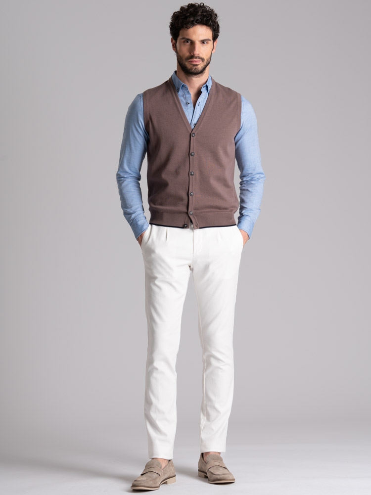 Chaleco de punto para hombre con contrastes