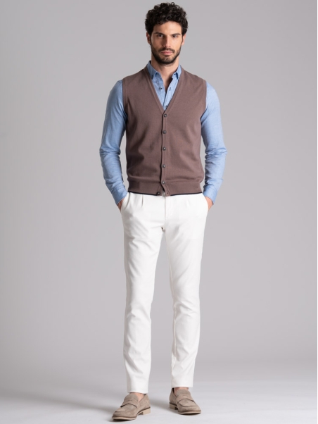 Chaleco de punto para hombre con contrastes