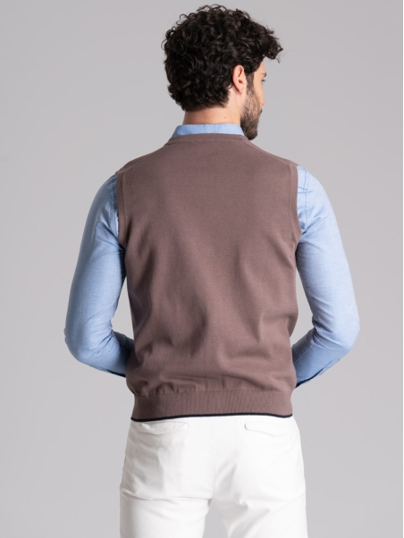 Chaleco de punto para hombre con contrastes