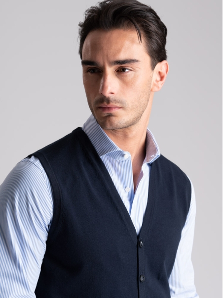 Chaleco de punto para hombre con contrastes