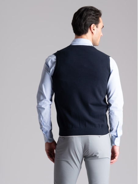 Chaleco de punto para hombre con contrastes